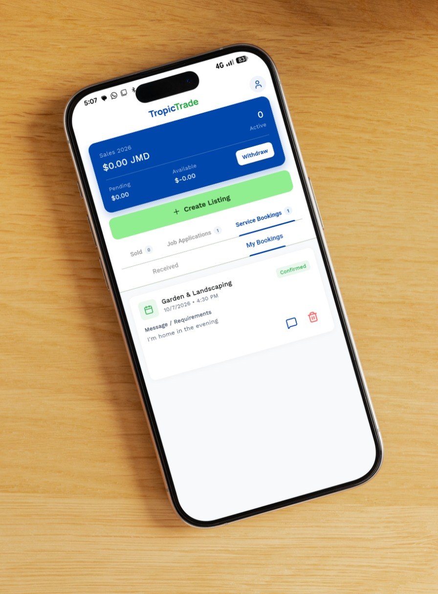 Tropic Trade seller dashboard